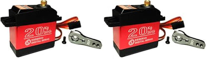20KG RC Servo Digital High Torque Full Metal Gear Waterproof,180° Control Angle (Pack of 2) - size: zzzz-s (Pack of 2)