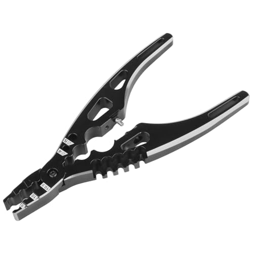 HobbyPark Multi-Function RC Shock Pliers Tool RC Shock Shaft & Tie Rod Clamp, Ball Link Remover for 1/8 1/10 RC Car Truck Crawler Buggy Drift (Black & Silver) - color: Black & Silver