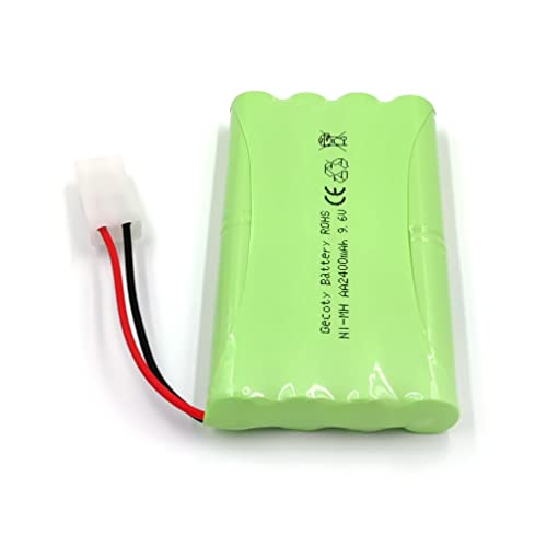 9.6V 2400mAh NiMH AA Rechargeable Battery Pack, 8S AA RC Battery with KET 2P Connector & USB Charging Cable for RC Car, RC Battle Tank, RC Boat