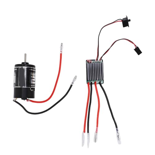 RC 550 Brushed Motor, 550 12T Brushed Motor with 320A ESC, Copper Windings Iron Casing BEC 5V 2A High for RC Cars Boats Crawlers Trucks 6 to 12V