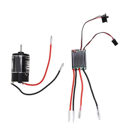VINGVO 550 12T Brushed Motor with ESC for RC Cars, 320A Continuous Current High Motor for Crawlers Boats Trucks, Universal 6-12V NiMH LiPo