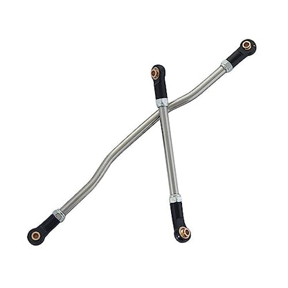 1/10 Steering Links 2Pcs Metal Adjustable Steering Linkage Servo Link Pull Rod for 1/10 RC Crawler Axial Capra 1.9 Unlimited Trail Buggy RTR Upgrades Accessories (1/10 Capra Steering Links Black)