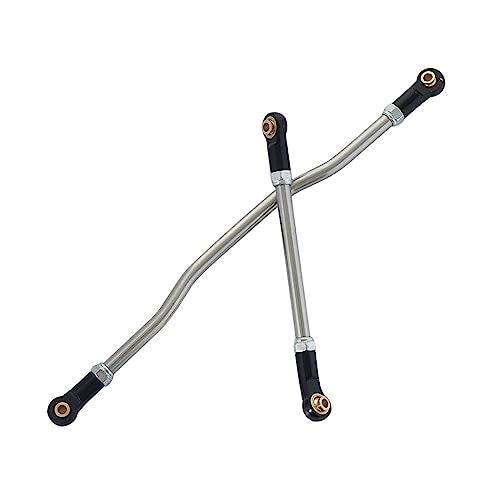 1/10 Steering Links 2Pcs Metal Adjustable Steering Linkage Servo Link Pull Rod for 1/10 RC Crawler Axial Capra 1.9 Unlimited Trail Buggy RTR Upgrades Accessories (1/10 Capra Steering Links Black)