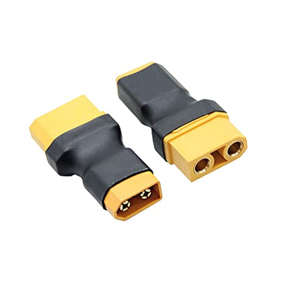 XT90 to XT60 Connector Adapter, Expansion Plug, No Wire Gold Plated Plug | XT90 Female to XT60 Male RC Battery Conversion Plug, Plug and Play, for RC Lipo Battery ESC/Charger - 2Pcs - style: 2Pcs - XT90 Female to XT60 Male Plug