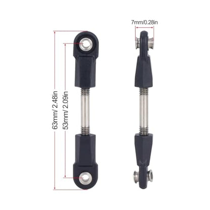 Metal Rear Sway Bar Anti-Tilt Rod Kit for 1/10 RC Car Axial RR10 90048 90053 Upgrade Parts(Black) - color: Black