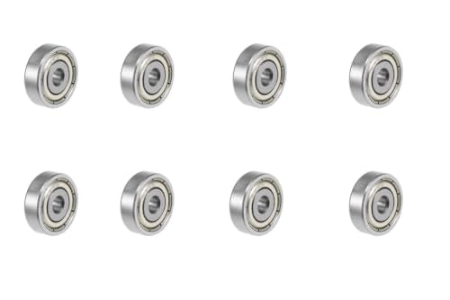 8-Pack 634-ZZ Double Rubber Sealed deep Groove Ball Bearings, 4MM x16MM x5MM, pre-Lubricated, Stable Performance, and Cost-Effective Ball Bearings - size: 634ZZ