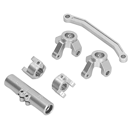 plplaaoo RC Front Steering Set Aluminum Alloy Rear Axle Base for ECX Barrage 1 24 RGT 1 24 FTX 1 24 Climbing Car Lightweight and Strong Replacement Parts (Silver) - color: Silver