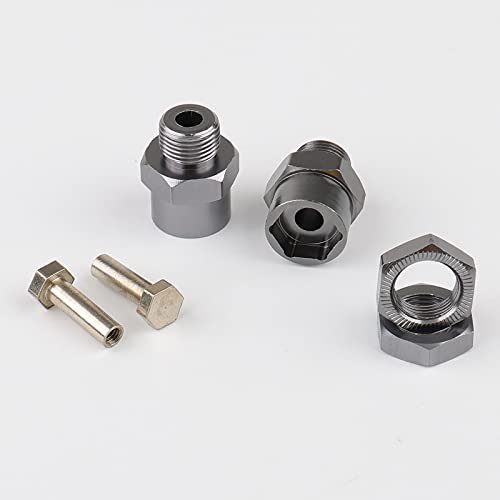 12mm to 17mm Metal Wheel Hex Drive Hub Adapter Conversion 15mm Offset Extension for HSP 1:10 RC Car & 1:8 Tires, Pack of 4