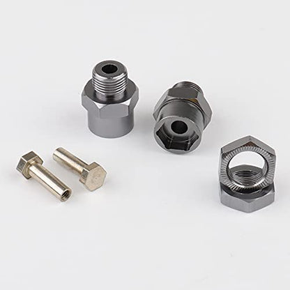 12mm to 17mm Metal Wheel Hex Drive Hub Adapter Conversion 15mm Offset Extension for HSP 1:10 RC Car & 1:8 Tires, Pack of 4