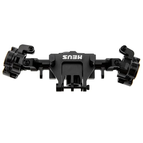 MEUS RACING Ascent 18 Axle Housing with Diff Covers and Steering Knuckles for for Redcat Ascent-18 Apex Upgrades 1/18 RC Crawler (Black) - color: Black
