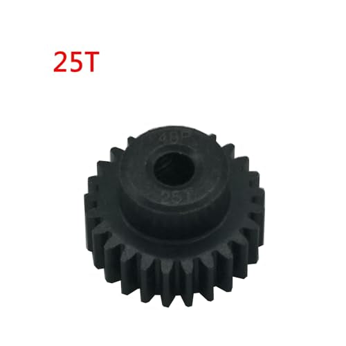 5-Pack Steel 48P Pinion Gear Sets 24T 25T 26T 27T 28T with Screws for 3.175mm (1/8-Inch) Shaft 1/10 RC Car Brushless Brush Motor - size: 24T 25T 26T 27T 28T