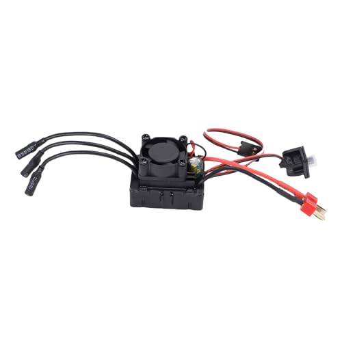 Brushless ESC, Rainproof 35A Continuous Current Sensorless Motor ESC, Electronic Speed Controller with Cooling Fan for 1/16 1/14 Scale RC Cars