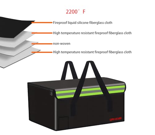 Lipo Battery Safe Bag Large Capatity Fireproof Bag for Ebike Lipo Battery Other Batteries Storage Charging Transport Home Office Travel Safe Storage Pouch - size: 500*350*300mm