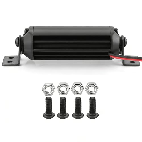 STMU Aluminum 10-LED RC Light Bar 2.16 Inch Roof Light Kit for 1/10 & 1/18 Scale RC Crawler Accessories Compatible with Axial SCX10 Traxxas TRX4 TRX4M Arrma Senton Redcat GEN7