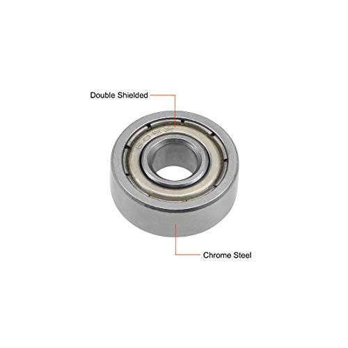 uxcell 605ZZ Deep Groove Ball Bearing 5x14x5mm Double Shielded ABEC-1 Bearings 5-Pack - size: 5mmx14mmx5mm