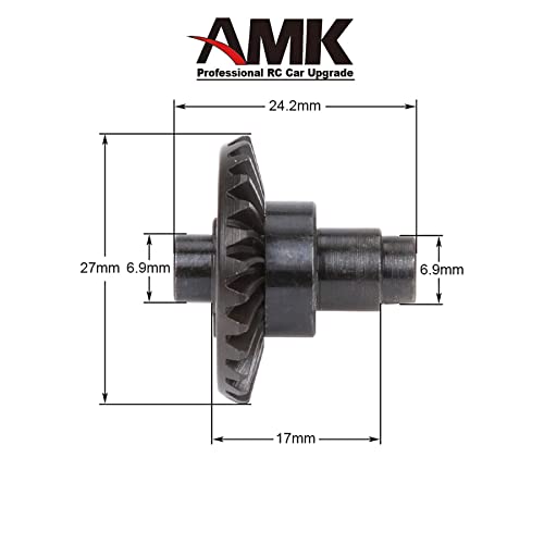 RC Car Bevel Gear, Stainless Steel Heavy Duty Bevel Gear Set 24T/27T/30T/33T for Axial AR44 RC Car SCX10 II Axle Portal Spare Parts (24T/8T Bevel Gear)