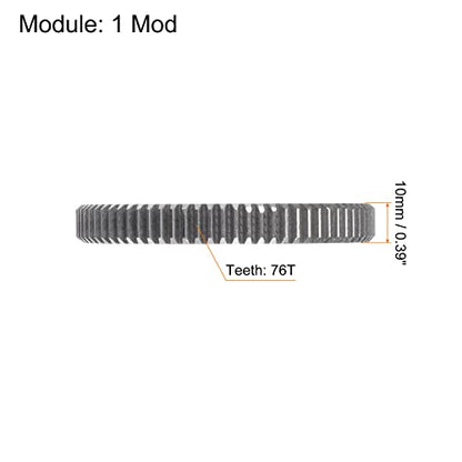HARFINGTON Straight Spur Gear 10mm Bore 76T Mod-1 Hardened 45# Steel Spur Diff Differential Motor Gear RC Car Replacement Parts - style: 76T