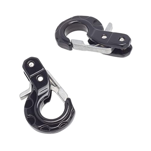 RC Crawler Winch Hooks, Metal Trailer Tow Hook for 1/10 RC Car SCX10 Tamiya CC01 D90 D110 TF2 TRX4 Accessories (Black) - color: Black