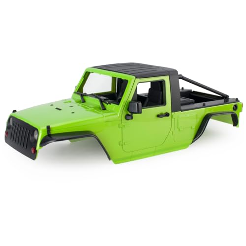 313mm Wheelbase Hard Plastic Pickup Body Shell Unassembled Kit for 1/10 RC Crawler Car Axial SCX10 90046 Jeep Wrangler (Green) - color: Green