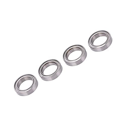 RC Ball Bearings Kit, 12mm Inner Diameter, Stainless Steel, Set of 4, for 1/10 RC Crawler Vehicles