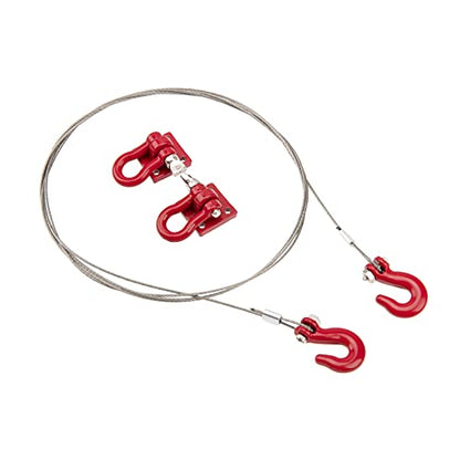 Metal RC Rescue Tow Hook with Steel Trailer Chain Tow Rope Simulation Compatible with Axial SCX10 Tamiya CC01 D90 D110 TF2 TRX4 1/10 RC Crawler Car Truck