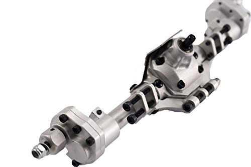 Aluminum Front / Rear Portal Axles Set for 1/10 Axial SCX10 II 90046 90047 RC Crawler Car (Silver) - color: Silver