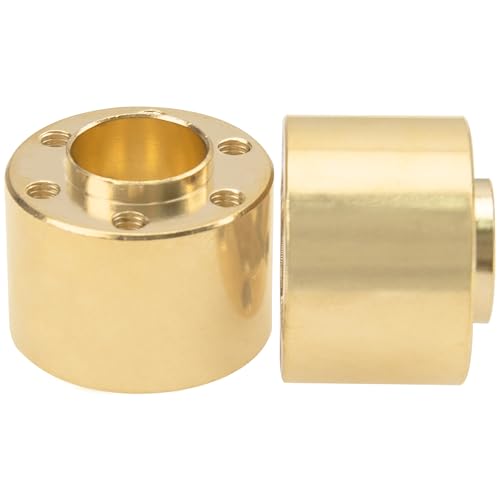 RC Brass Weights 12mm Hex Hub Extended Adapters for 1.9/2.2inch Beadlock Wheel Rim Compatible with Axial SCX10 90046 Redcat TRX4 Gen7 D90 CC01 1/10 RC Crawler (Yellow,15mm)