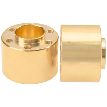 RC Brass Weights 12mm Hex Hub Extended Adapters for 1.9/2.2inch Beadlock Wheel Rim Compatible with Axial SCX10 90046 Redcat TRX4 Gen7 D90 CC01 1/10 RC Crawler (Yellow,15mm)