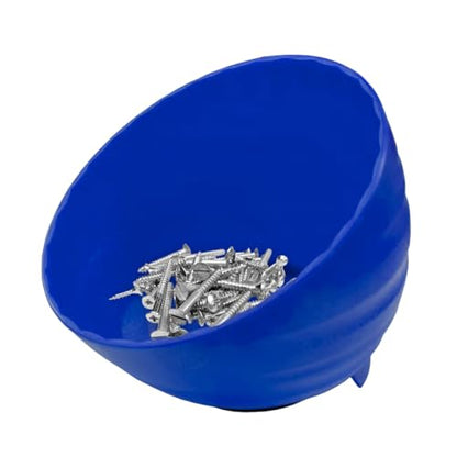 5.7 Inch Magnetic Nut Cup, Dual-Sided Magnetic Bowl, Curved Tool Tray Holds Up to 6 Lbs, Multi-Use Magneti c Parts Tray for Car Bolts Nuts Screws Small Parts Organizer(Blue) - color: Blue