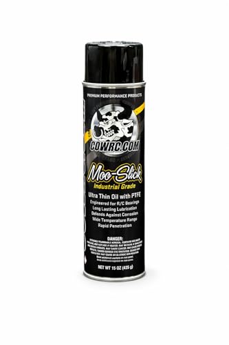 CowRC Moo-Slick Ultra Thin Oil with PTFE, Industrial Grade RC Precision Lubricant for Bearings, Gears and Linkages, 15 oz Cow RC