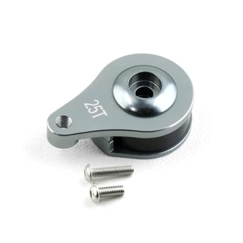 2 Sets Aluminum 25T Servo Saver 1 Hole Adjustable Hi-Torque Servo Horn for 1/10 SCX10 Capra TRX4 TRX6 RC Car Crawler Boat Parts (Titanium) - color: Titanium