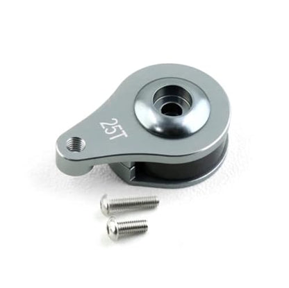 2 Sets Aluminum 25T Servo Saver 1 Hole Adjustable Hi-Torque Servo Horn for 1/10 SCX10 Capra TRX4 TRX6 RC Car Crawler Boat Parts (Titanium) - color: Titanium
