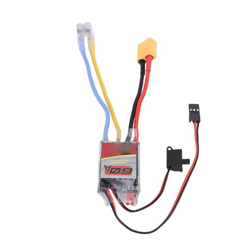 60A ESC RC Car Brushed Electric Speed Controller for 380 390 540 550 Motors, 2-3S Lipo Compatible with 1/10 1/12 1/16 Buggy Truck Crawler XT60