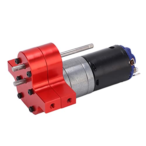 Dilwe RC Motor Gear Box Set, RC Transmission Gear Box with 370 Motor Upgrade Parts for WPL B1 B?1 C14 C?14 1/16 Truck(Red)