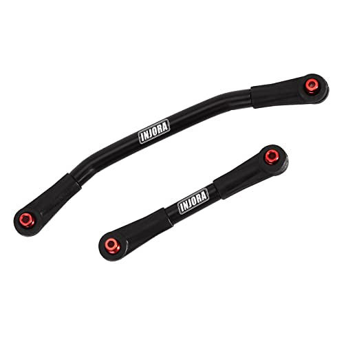 INJORA Steel Steering Link with Plastic Rod Ends for 1/24 SCX24（Black） - color: Black
