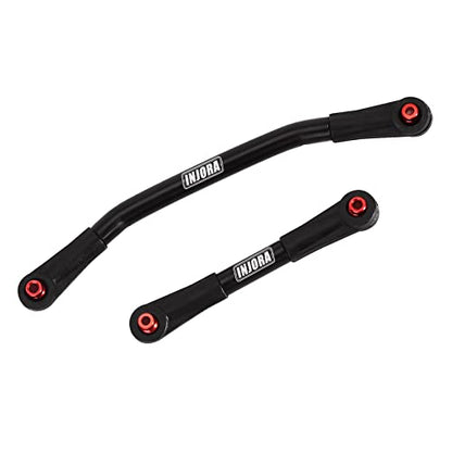 INJORA Steel Steering Link with Plastic Rod Ends for 1/24 SCX24（Black） - color: Black