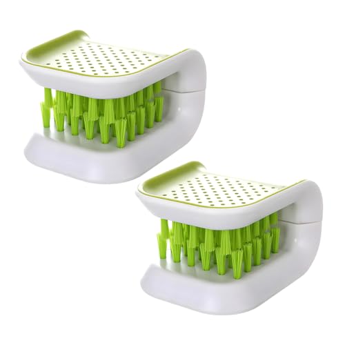 2 PCS Car Seat Belt Cleaning Brush, U-Shaped Double Sided Bristle Scrubber Tool, Multifunctional Foldable Closed Safety Belt Washing Brush for Seatbelts Chopsticks Forks Knives Spoons (2 PCS) - color: 2 Pcs