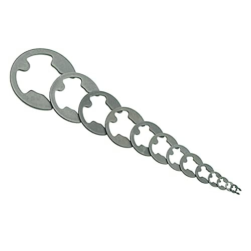 420PCS Metric 1.2-15mm E-Clips External Retaining Rings Kit | DIN 6799 Black Phosphate Circlips for Bearings, Shafts, Gears, Auto, RC, Electronics Repair