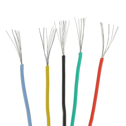 BOJACK 30 AWG Flexible Silicone Wire Electric Wire Hook up Wire Kit 300V Cables with Plus 20 φ2mm Heat Shrink Tubings and a Mini Wire Stripper(5 Colors 32.81Ft Each Color, 30AWG) - size: 30 AWG Silikondraht