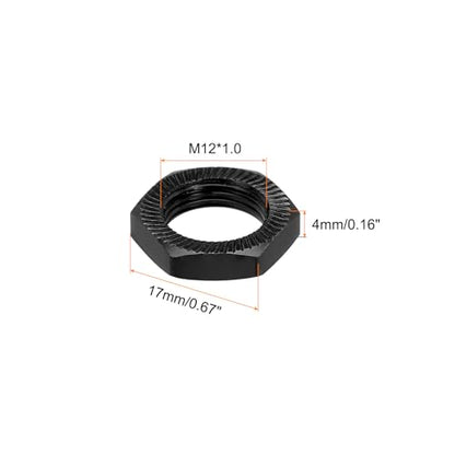 MECCANIXITY Aluminum 17mm RC Wheel Nut Thread M12x1.0mm Hex Wheel Nuts for 1/8 RC Model Car Trucks Off Road Car Upgraded Parts Pack of 16 (Black) - color: Black
