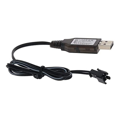 Heyiarbeit 2Pcs SM-2P Nickel Cadmium Nickel Hydrogen USB Charging Cable USB Charger Power Adapter Cable 8.4V for RC Car Ni-MH Ni-CD Battery Black - size: SM-2P 2Pcs