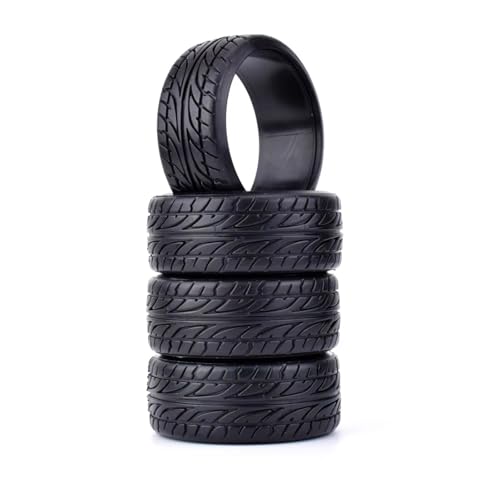 for Tamiya for HPI for Redcat for Racing for HSP for 1/10 On-Road for Racing 4Pcs Flat Medium Grain Drift Tires 26mm Plastic Hard Tyres RC Vehicle Wheels Tires