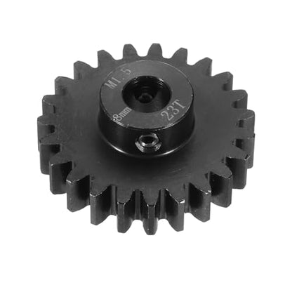 MECCANIXITY Steel M1.5 Gear Set 23T 8mm Shaft Motor Gears for RC Vehicles Truck Drift Car Part, Black - size: 23T