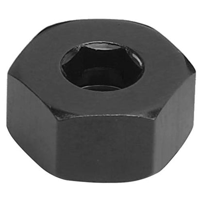 Raguso 4pcs Wheel Hex Hub Adapters 5mm to 12mm Combiner Aluminum Alloy Hex Hub Adapter Compatible with WPL D12 1/10 RC Trucks RC Car Spare Upgrade Parts(Black)