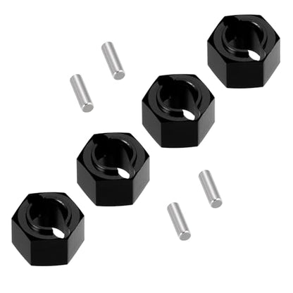 7mm Wheel Hex Hubs Extenders Adapter Kit for Losi Mini-T 2.0 & Mini-B | 1/16 1/18 RC Off-Road Car Truck Black 4pcs Aluminum - color: Black