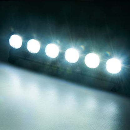 RC Car LED Light Bar Headlight Roof Lamp Kit 6 LEDs Body Shell Roof Lights for TRX4 SCX10 90027 SCX10 II 90046 D90 1/10 RC Rock Crawler Car Upgrades (White) - color: White