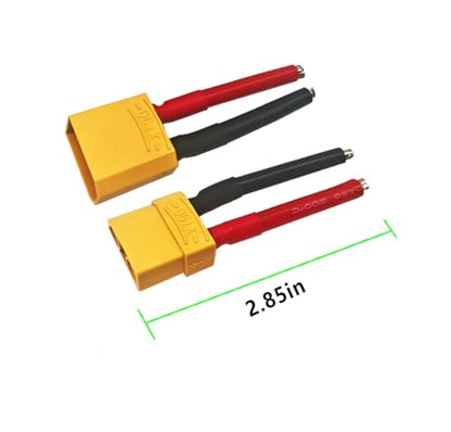 3 Pairs XT90 Pigtail,XT90 Wire XT90 Plug Male and Female Connector | with 5cm 10AWG Silicone Wire for RC Lipo Battery FPV Racing Drone - size: 10AWG XT90
