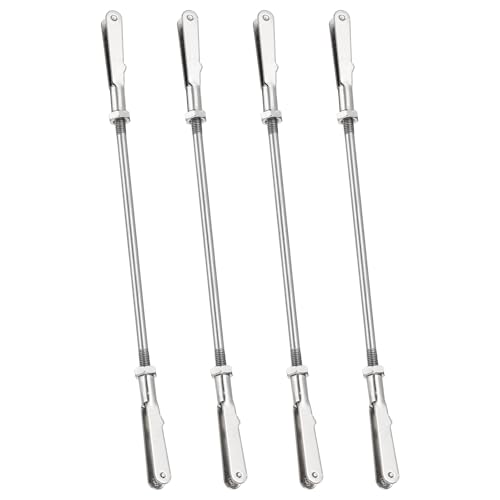 MECCANIXITY 4 Pcs Metal Clip Pushrod Connector Linkage, 304 Stainless Steel M3 Threaded Rod with Metal Clip for RC Plane Fixed Wing Aircraft DIY Models Parts, 154mm/6.06" - size: M3 x 154mm