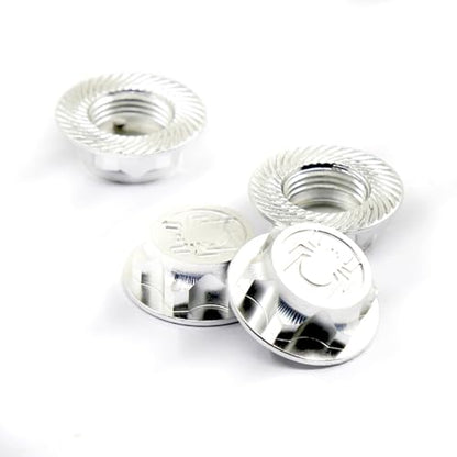 4PCS RC 17MM Hex Wheel Nut Dustproof Anti-Skid Mount Cap CNC Aluminum Compatible with 1/8 Buggy Off Road Monster Truck Car Traxxas X-Maxx Summit E-Revo HPI HSP Losi Kyosho Tamiya (Silver) - color: Silver