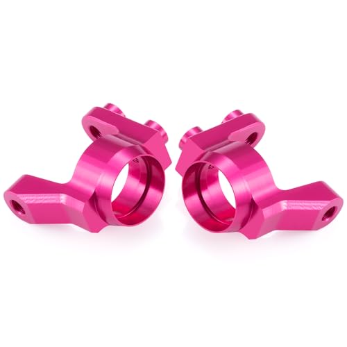 2PCS RC Aluminum Universal Front Rear Steering Knuckles Carrier Blocks Steering Cup Compatible with Sakura Cero Ultra 1/10 On Road Touring RC Car (Hot Pink) - color: Hot Pink